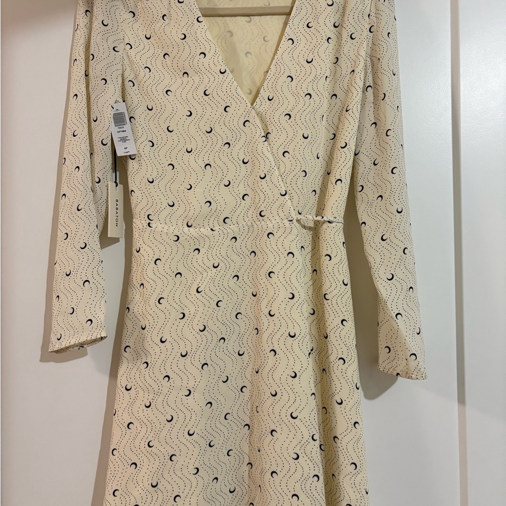 NWT Aritzia Babaton Optima Tofu/Pure Indigo Dress